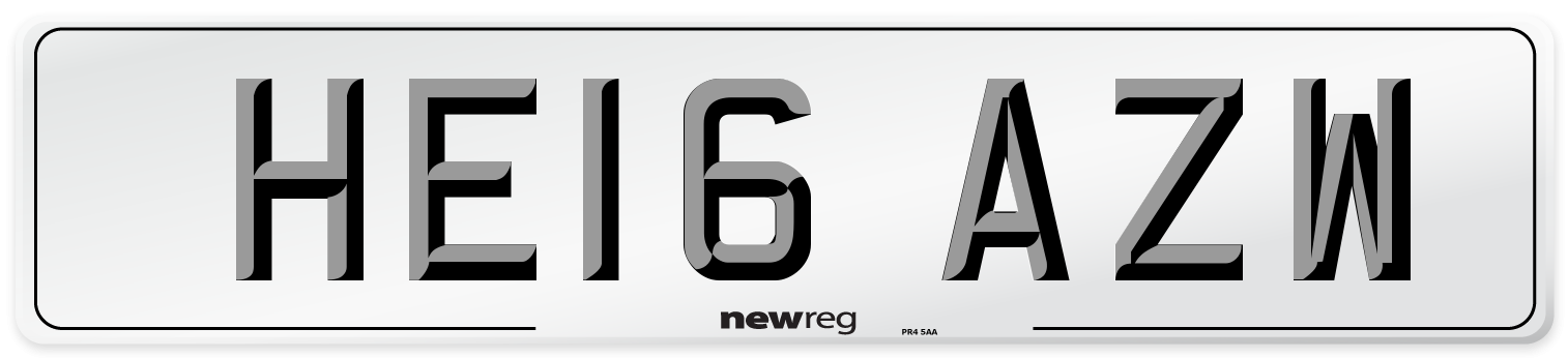 HE16 AZW Number Plate from New Reg